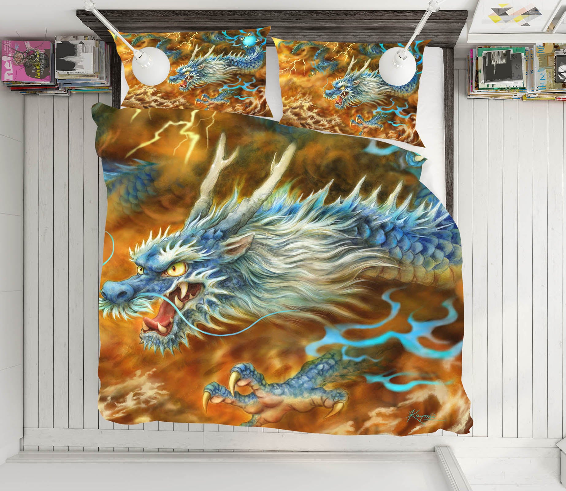 3D Dragon Lightning 5822 Kayomi Harai Bedding Bed Pillowcases Quilt Cover Duvet Cover