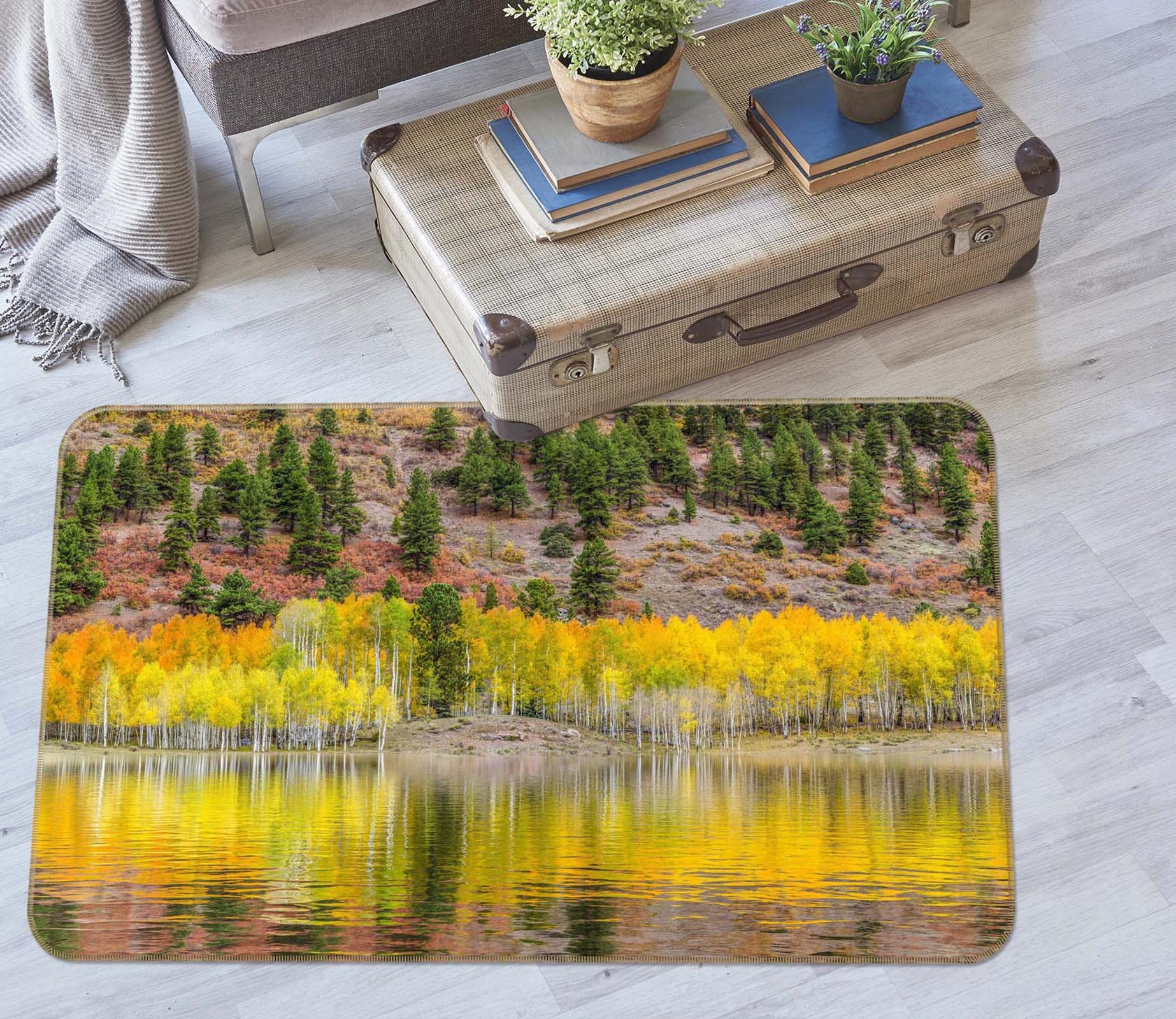 3D Yellow Forest 1049 Marco Carmassi Rug Non Slip Rug Mat Mat AJ Creativity Home 