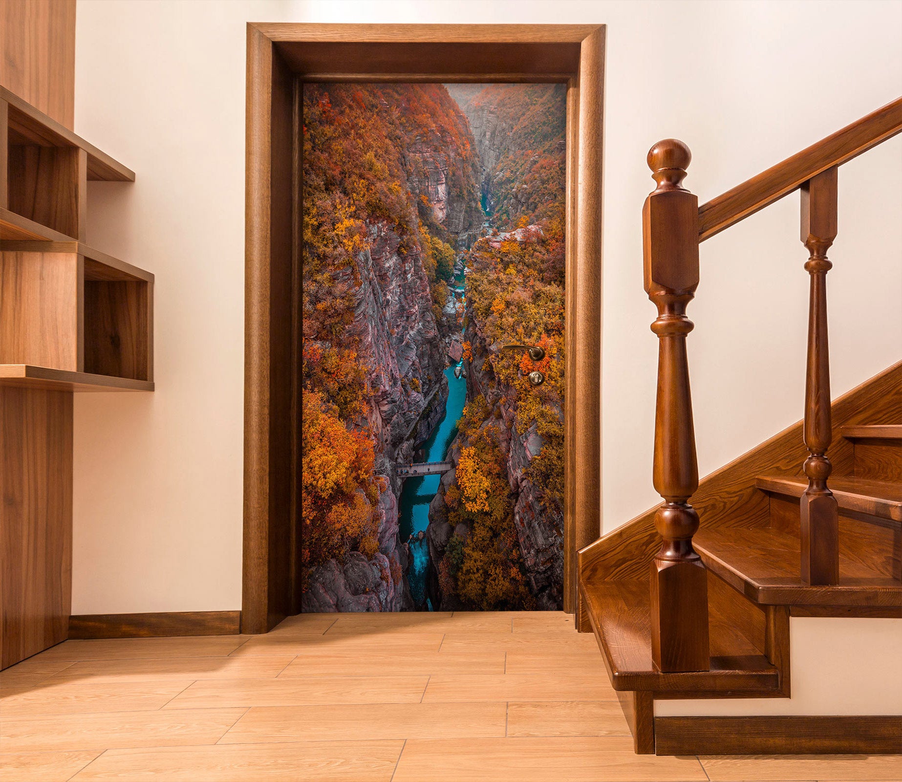 3D Mountain Gorge 25030 Door Mural