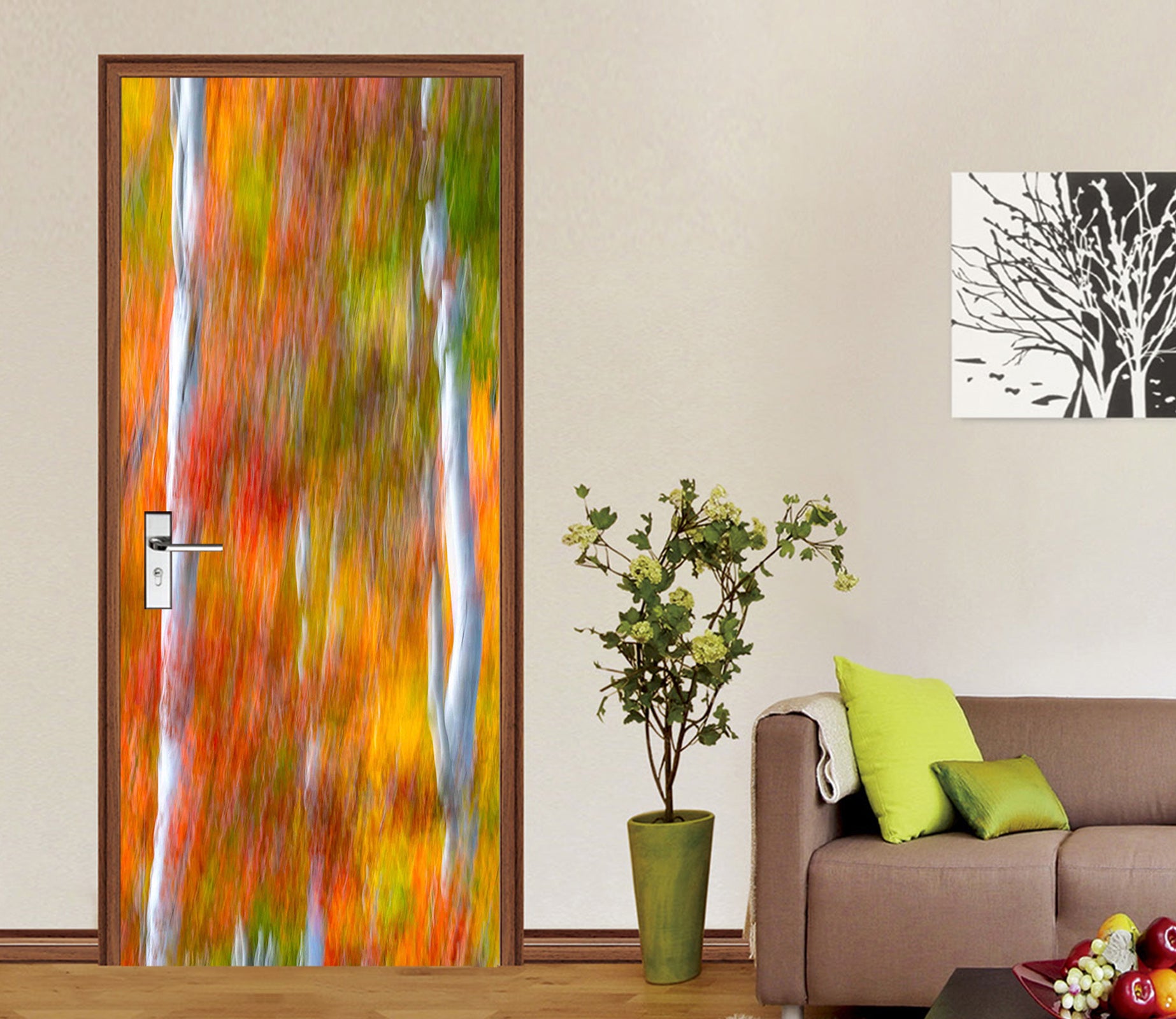 3D Trees Pattern 122101 Marco Carmassi Door Mural