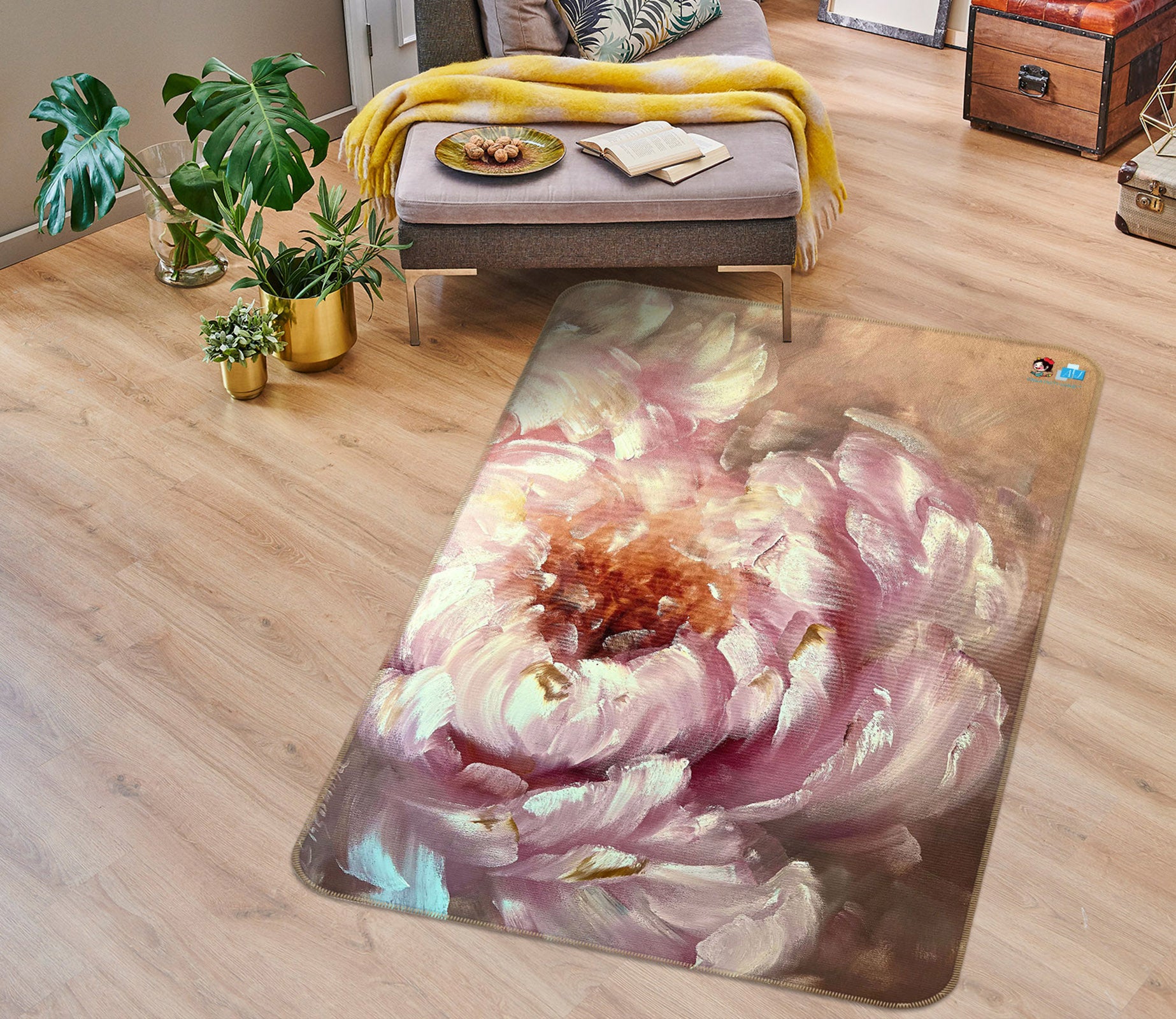 3D Painted Flowers 3864 Skromova Marina Rug Non Slip Rug Mat