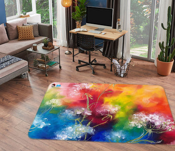 3D Colorful Flower 1246 Skromova Marina Rug Non Slip Rug Mat