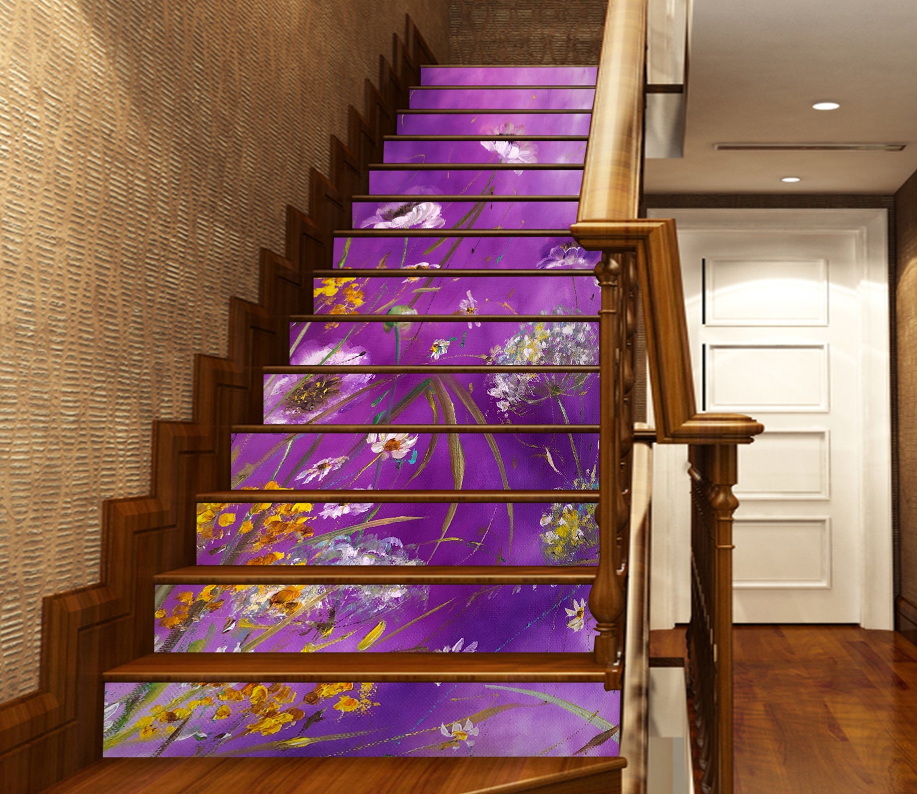 3D Colored Wildflowers 837 Skromova Marina Stair Risers