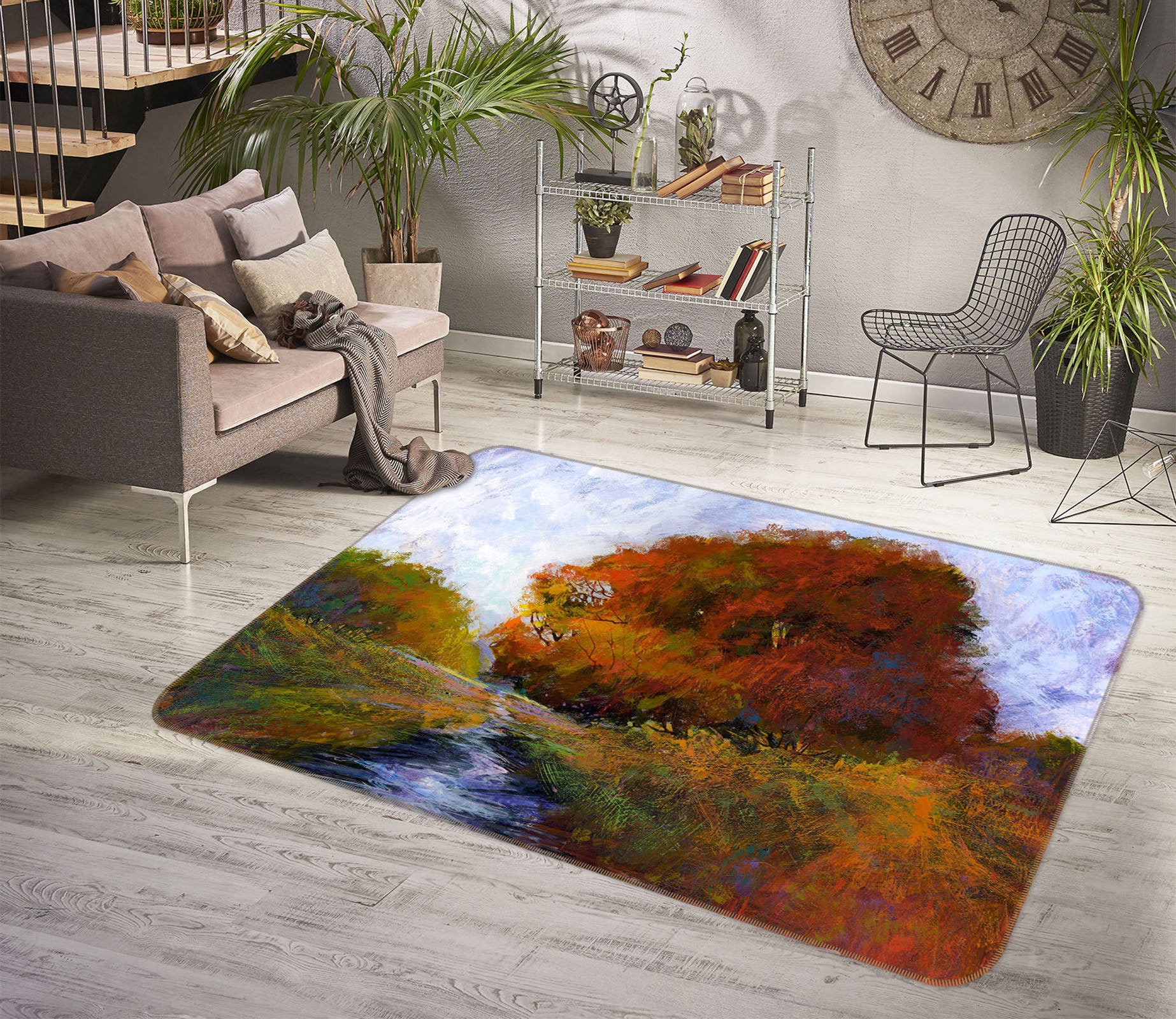 3D Autumn Forest 102 Michael Tienhaara Rug Non Slip Rug Matt