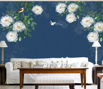 3D Magpie Flower WC368 Wall Murals