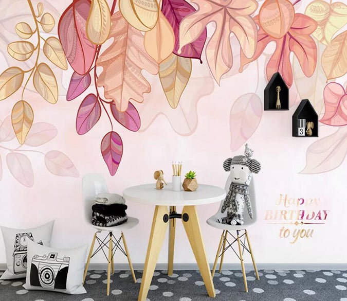 3D Cute Leaves 537 Wall Murals Wallpaper AJ Wallpaper 2 