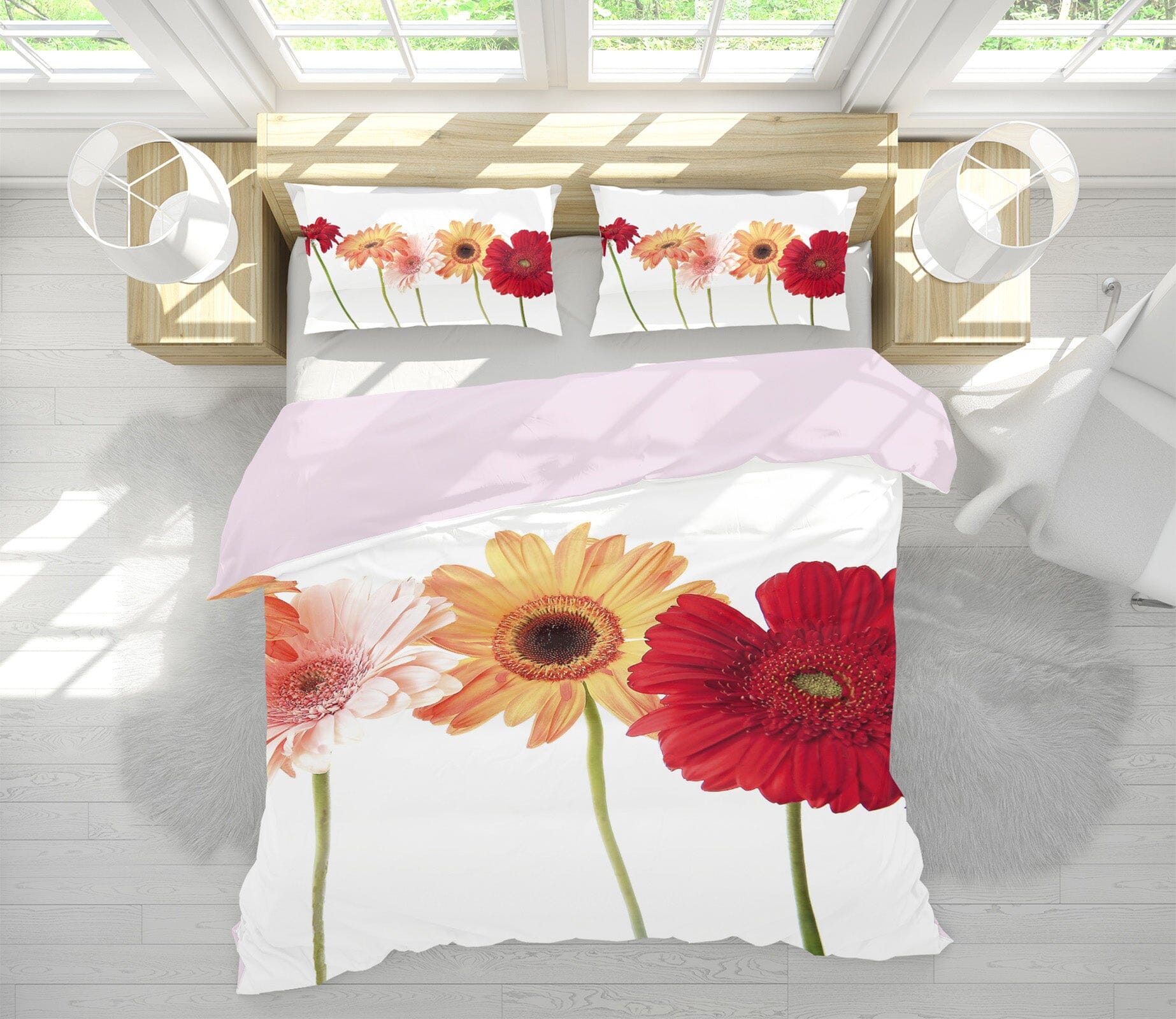 3D Gerbera 2018 Kathy Barefield Bedding Bed Pillowcases Quilt Quiet Covers AJ Creativity Home 