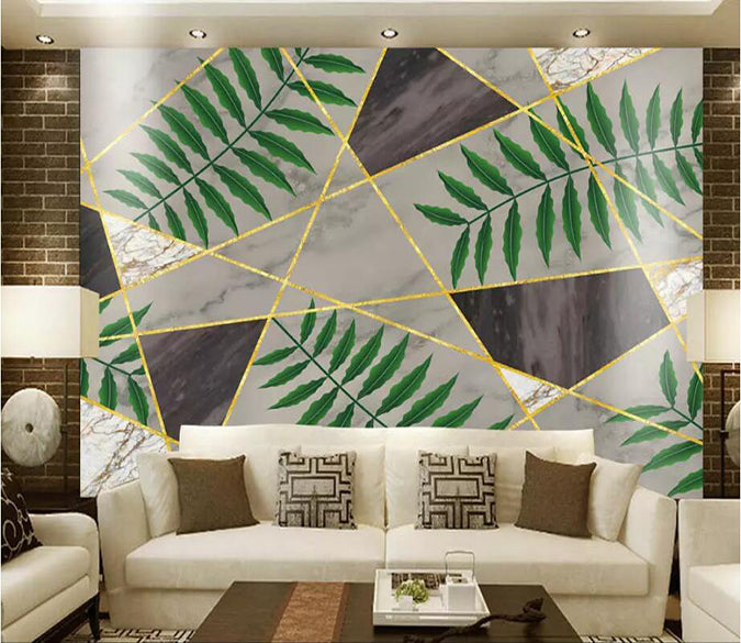 3D Green Leaf 1822 Wall Murals Wallpaper AJ Wallpaper 2 