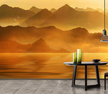 3D Sunset Mountain WC1457 Wall Murals