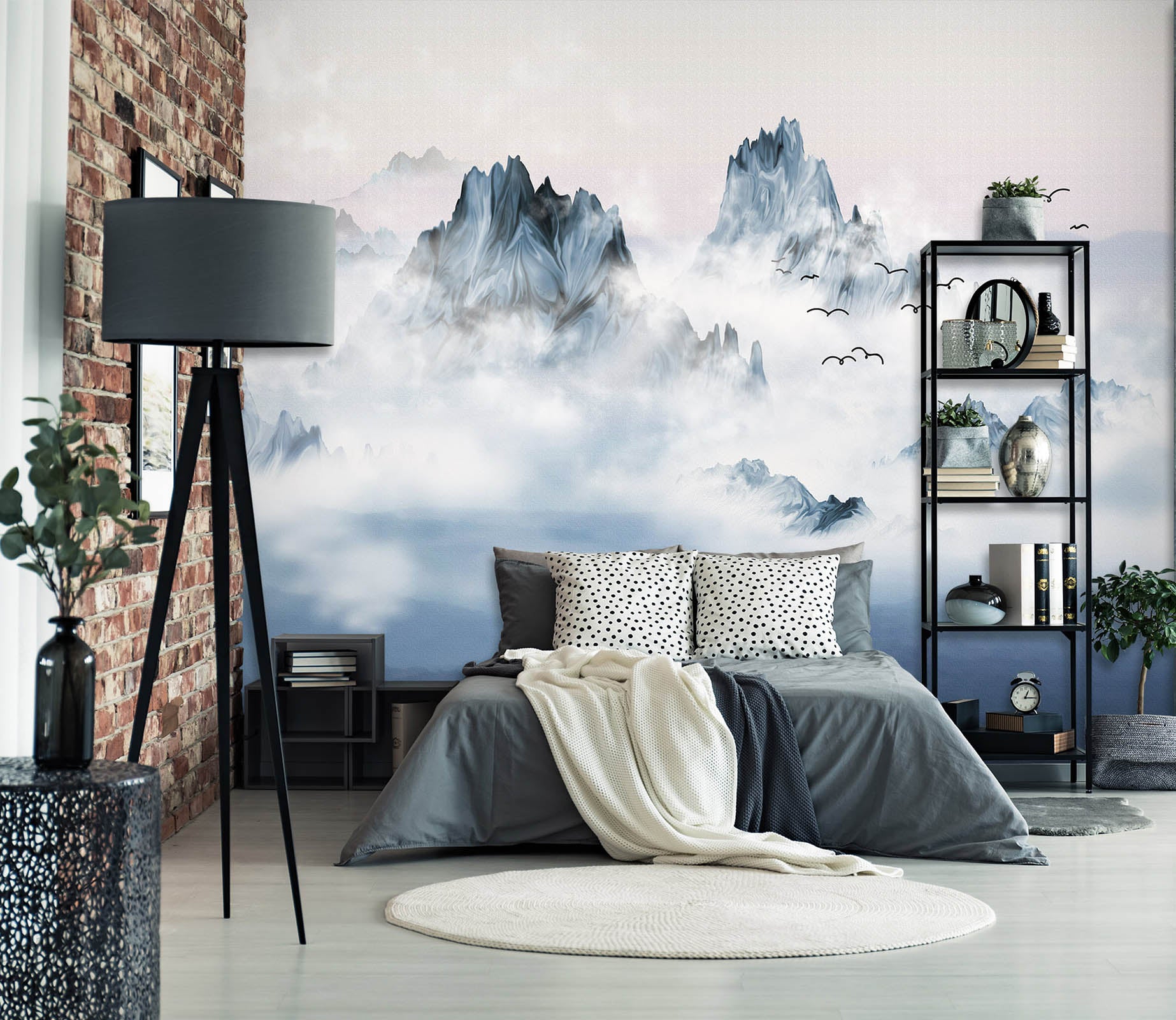 3D Foggy Forest 1412 Wall Murals