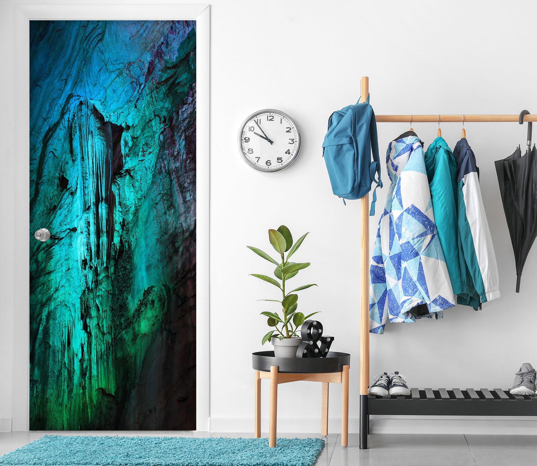 3D Green Stalactite 108 Door Mural