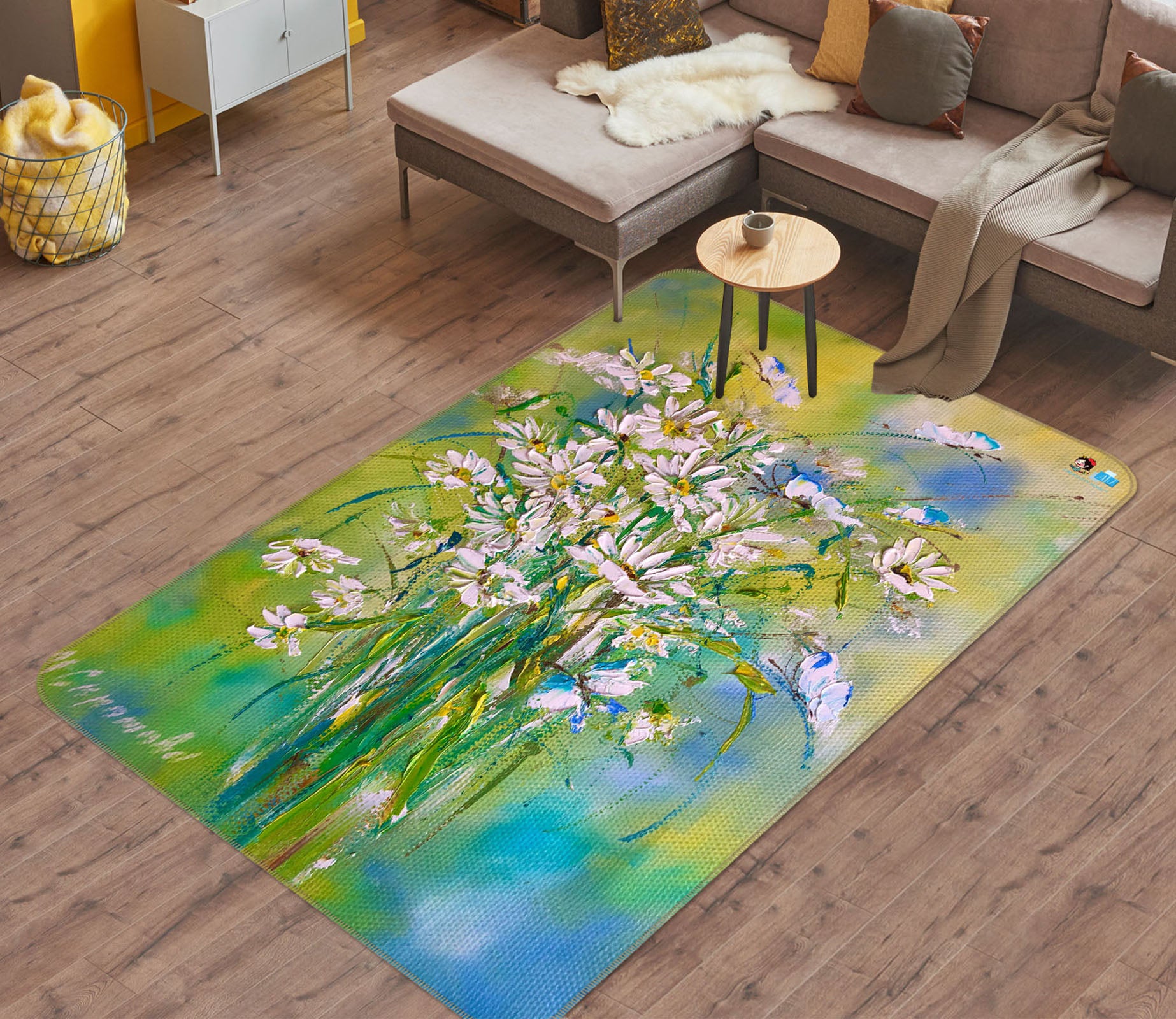 3D Painted Bouquet 1266 Skromova Marina Rug Non Slip Rug Mat