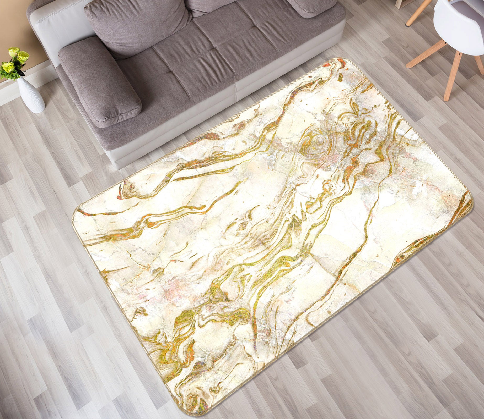 3D Golden Pattern 25243 Non Slip Rug Mat