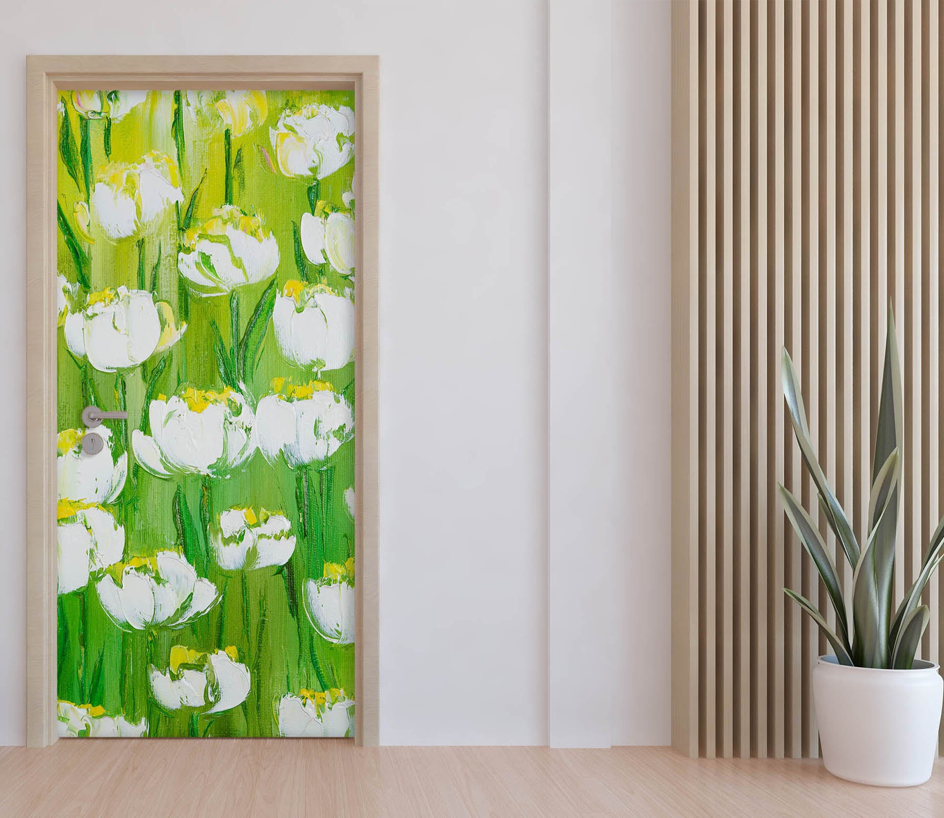 3D White Garden 846 Skromova Marina Door Mural