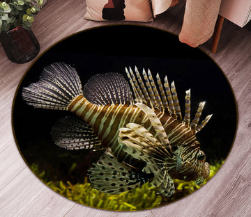 3D Lionfish 82004 Animal Round Non Slip Rug Mat