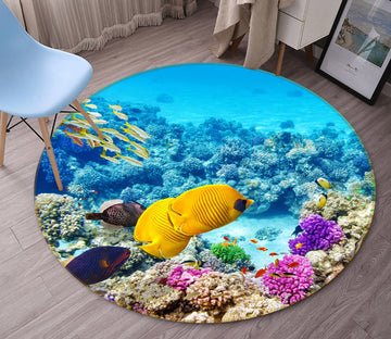 3D Coral 38073 Animal Round Non Slip Rug Mat