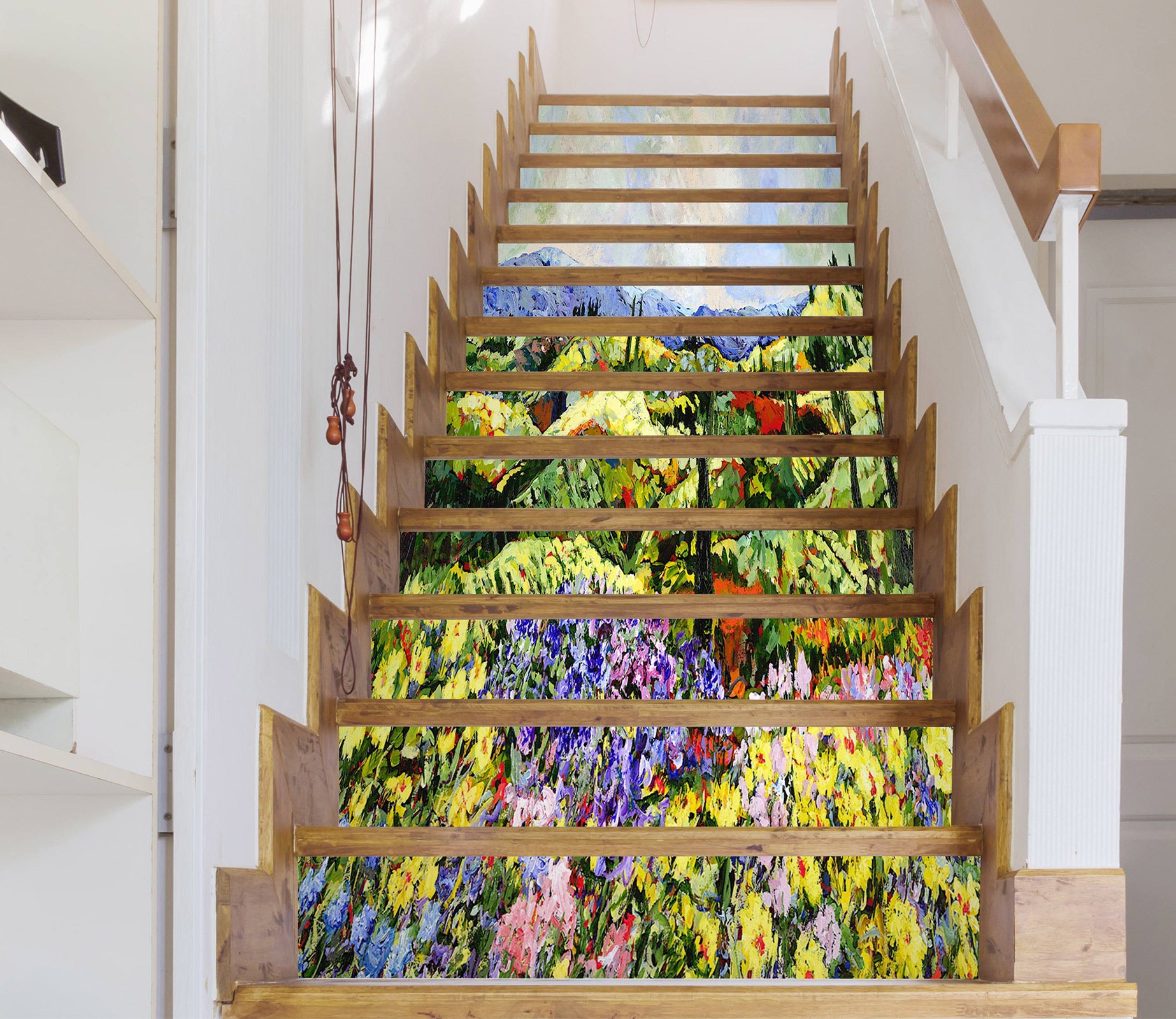 3D Colorful Flowers Hillside 89170 Allan P. Friedlander Stair Risers