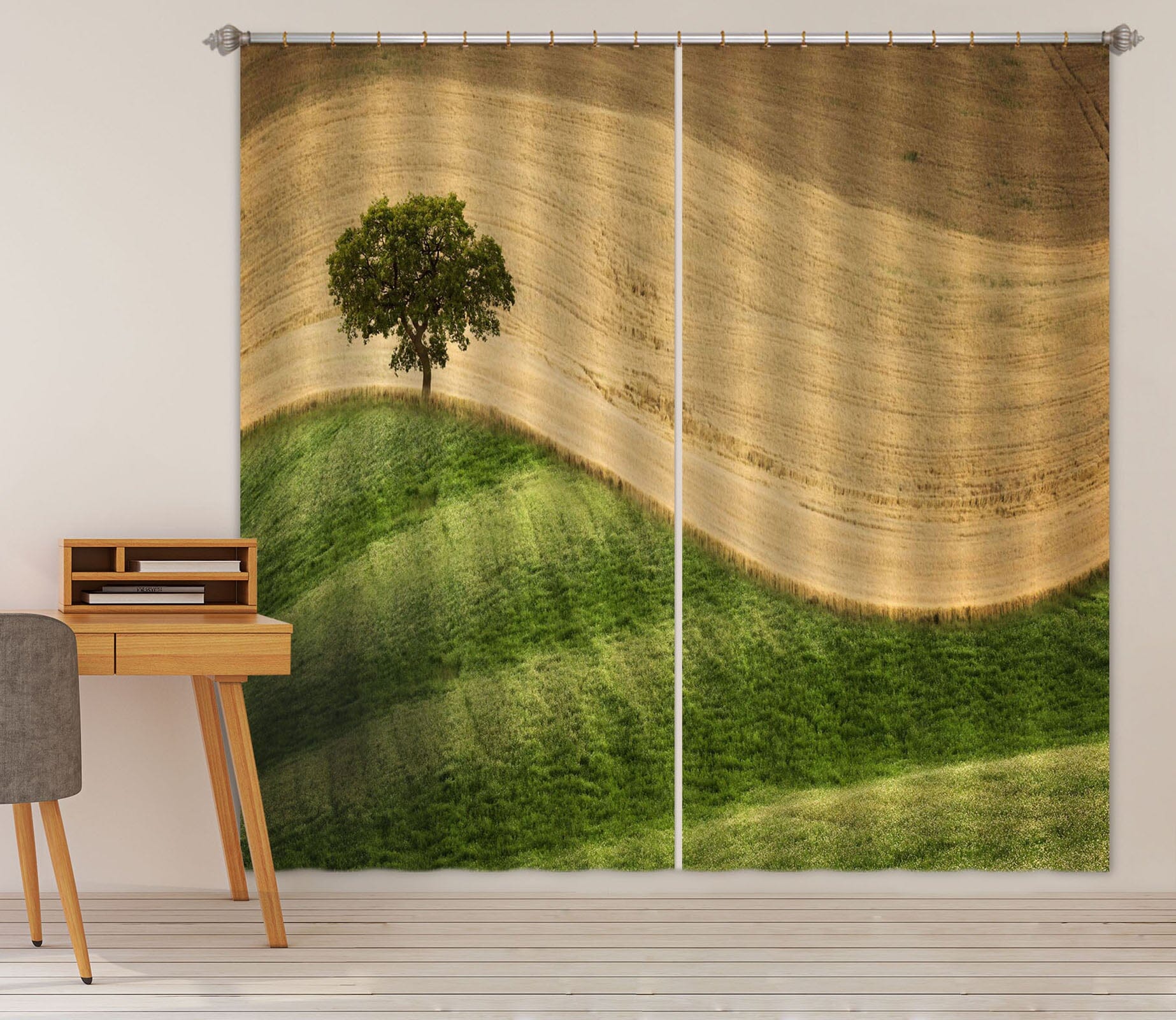 3D Sandy Grassland 164 Marco Carmassi Curtain Curtains Drapes Curtains AJ Creativity Home 