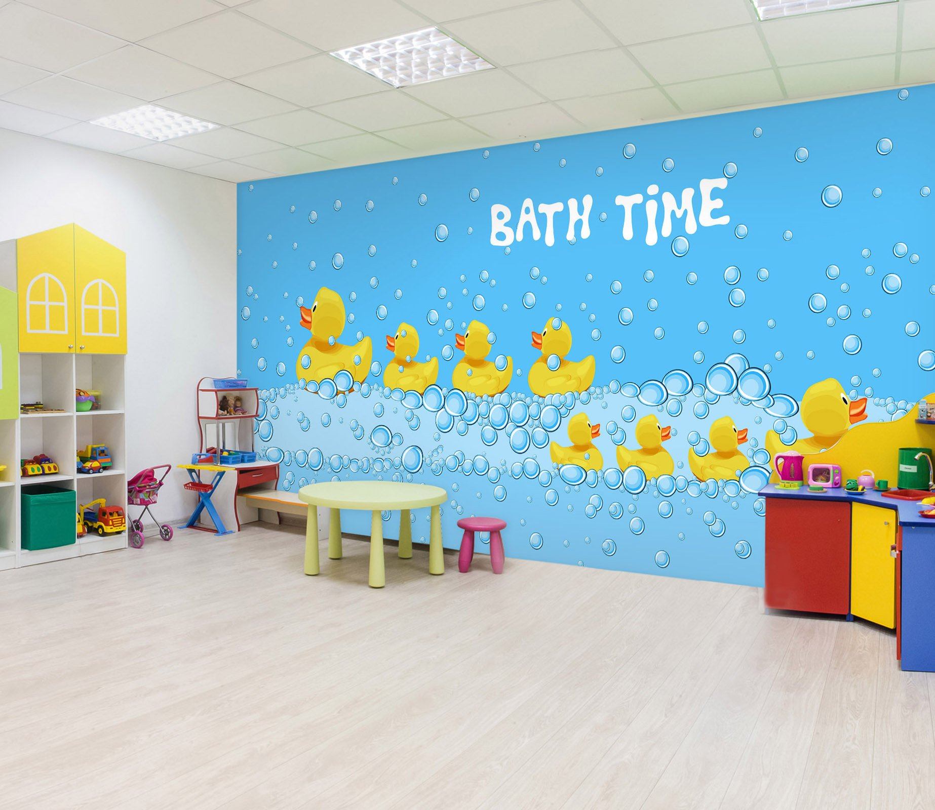 3D Bubble Duck 046 Wall Murals Wallpaper AJ Wallpaper 2 