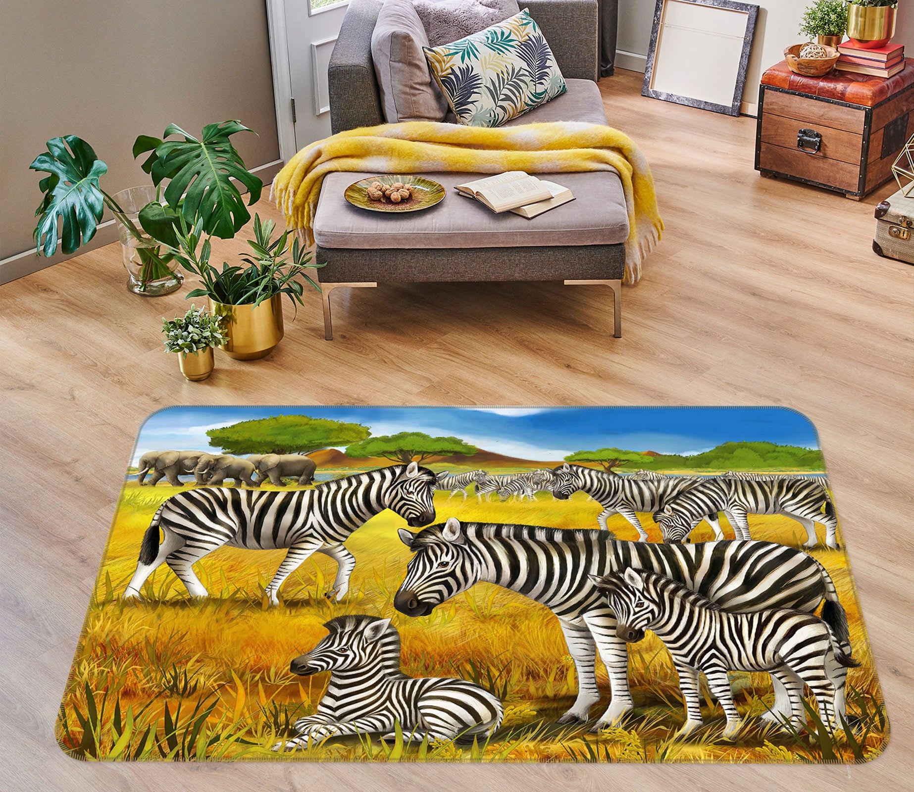 3D Zebra 77217 Non Slip Rug Mat