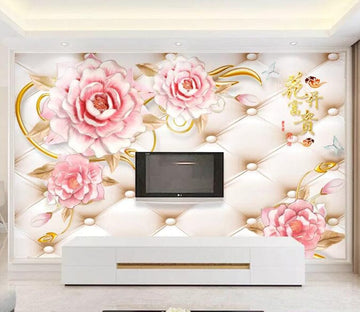 3D Pink Flowers 1497 Wall Murals Wallpaper AJ Wallpaper 2 