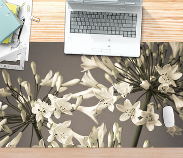 3D Small White Petals 7714 Assaf Frank Desk Mat