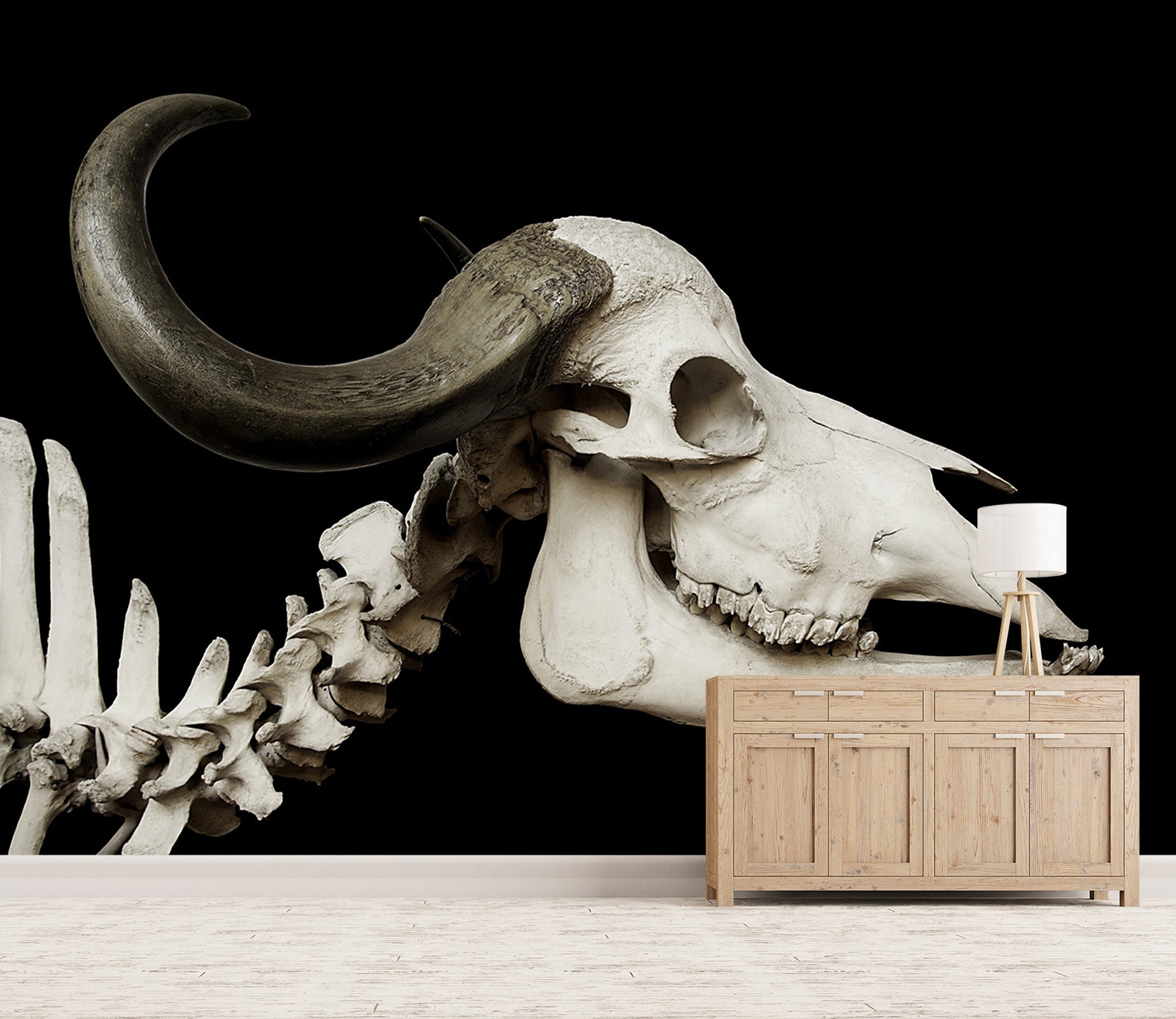 3D Skull Cow 147 Wall Murals