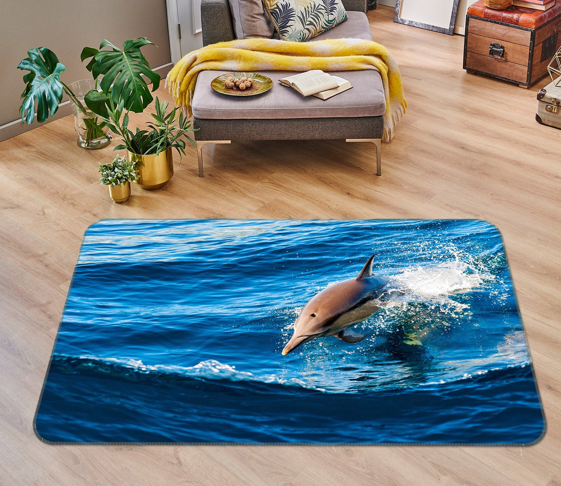 3D Jump Dolphins 38112 Animal Non Slip Rug Mat