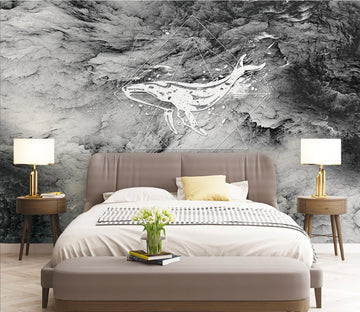 3D Whale Pattern WC1853 Wall Murals