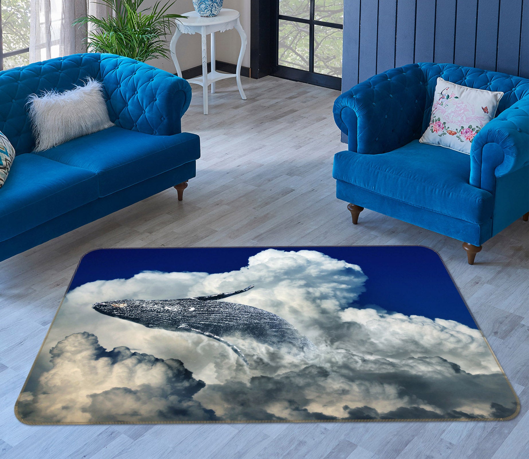 3D Clouds 69029 Animal Non Slip Rug Mat