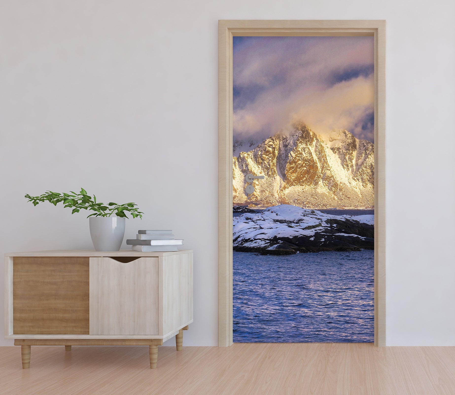 3D Sea Snow Rock 119201 Marco Carmassi Door Mural