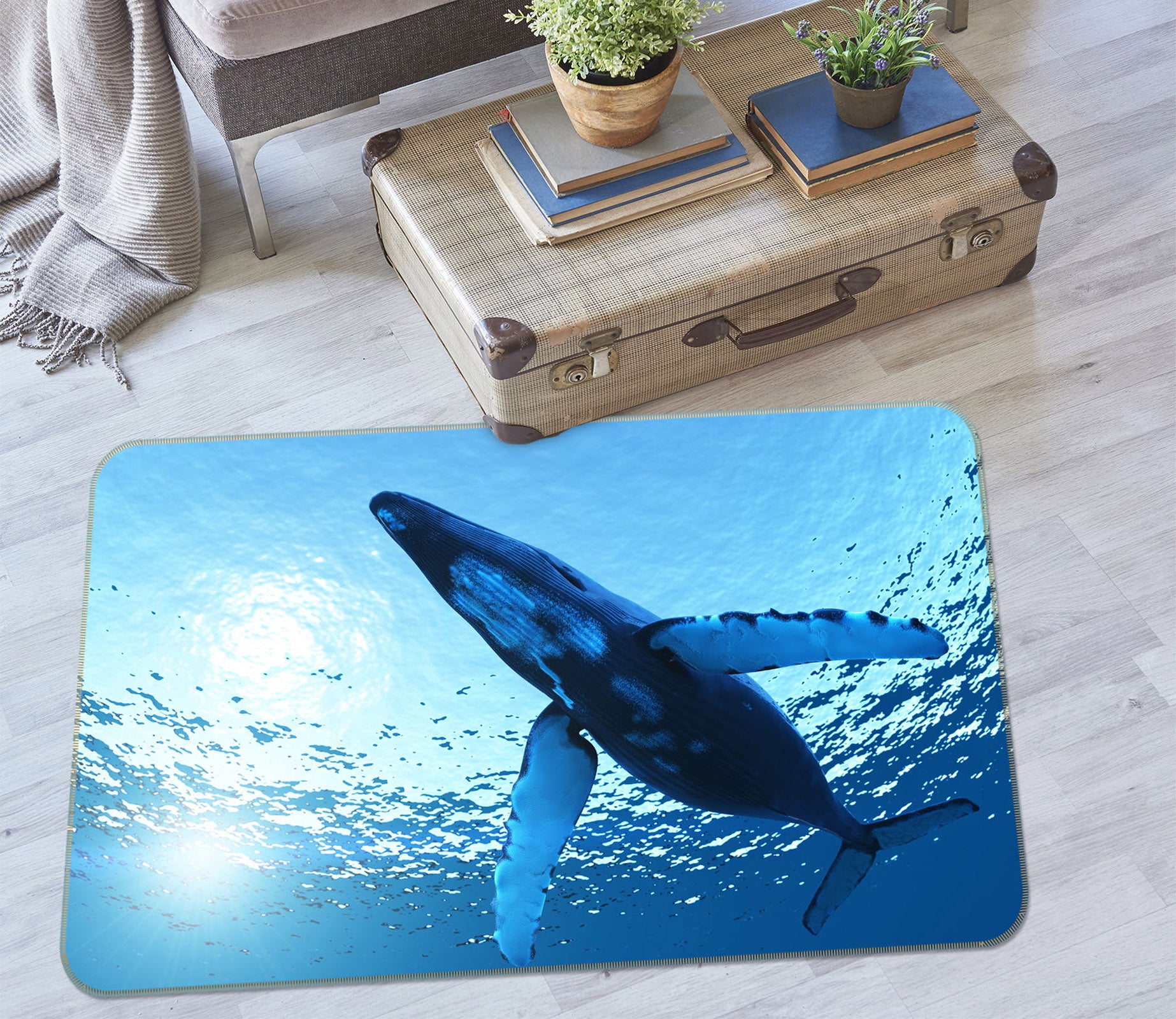 3D Whale 38146 Animal Non Slip Rug Mat