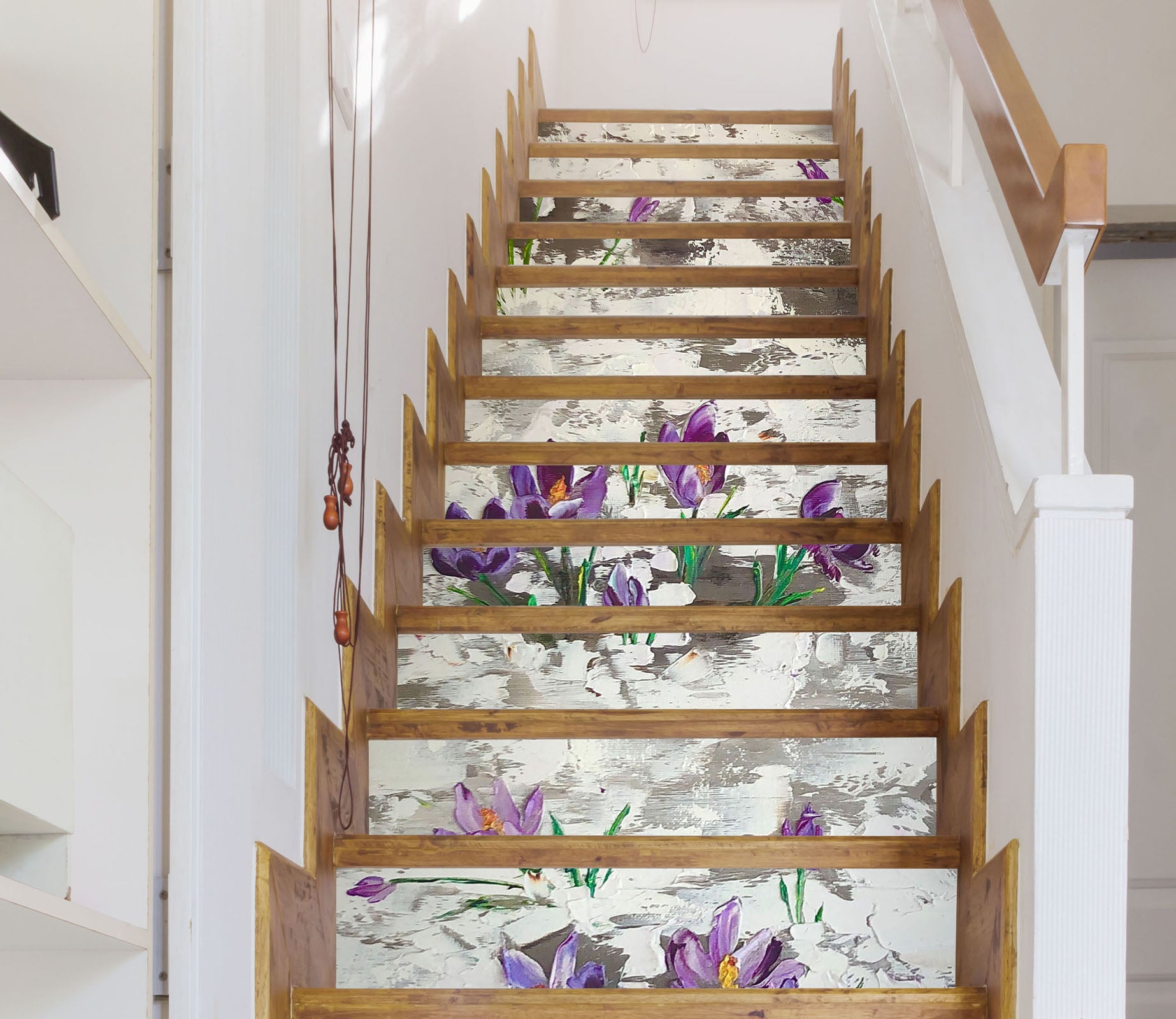 3D Purple Flowers 822 Skromova Marina Stair Risers