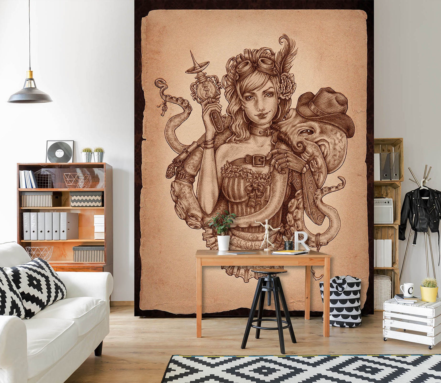 3D Octopus Woman 8800 Brigid Ashwood Wall Mural Wall Murals