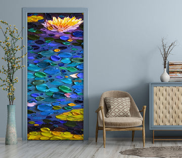 3D Pool Lotus 11304 Dena Tollefson Door Mural