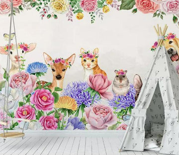 3D Pink Fawn 1451 Wall Murals Wallpaper AJ Wallpaper 2 