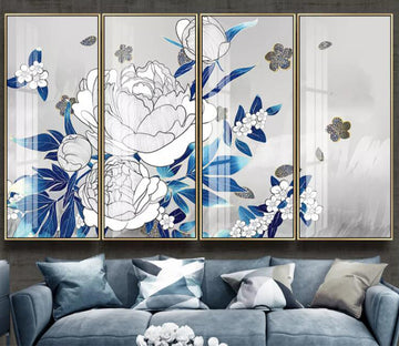 3D White Peony WC2103 Wall Murals