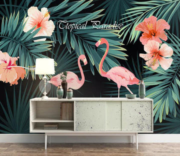 3D Pink Flamingo 1127 Wall Murals Wallpaper AJ Wallpaper 2 