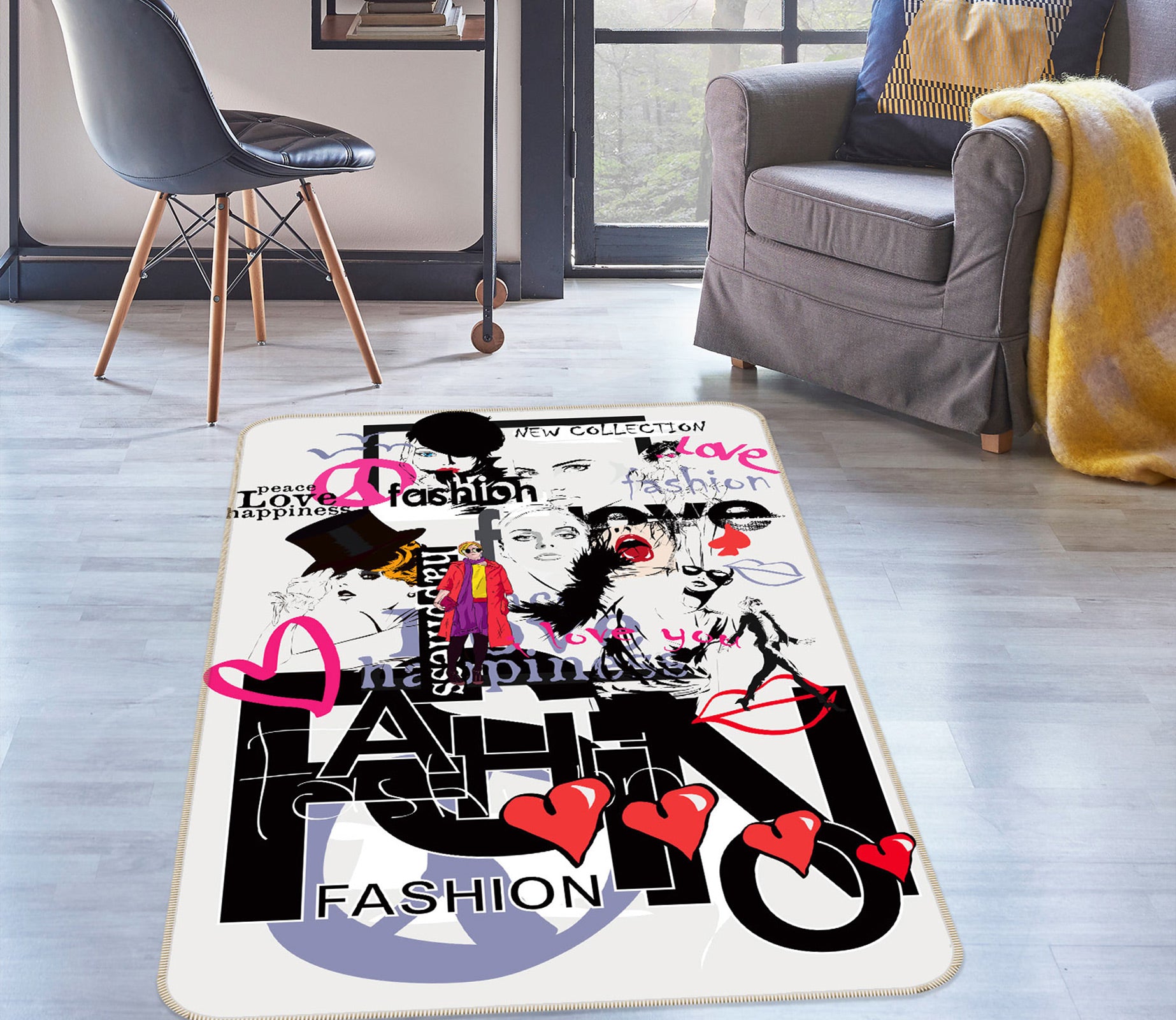 3D Fashion Women 77248 Non Slip Rug Mat