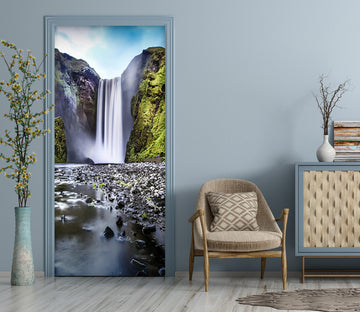 3D Mountain Waterfall 23016 Door Mural