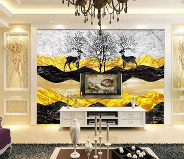 3D Black Fawn WC1049 Wall Murals