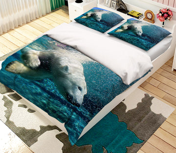 3D Sea Polar Bear 012 Bed Pillowcases Quilt