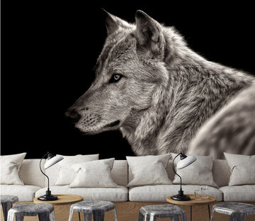 3D Black Wolf 298 Wall Murals