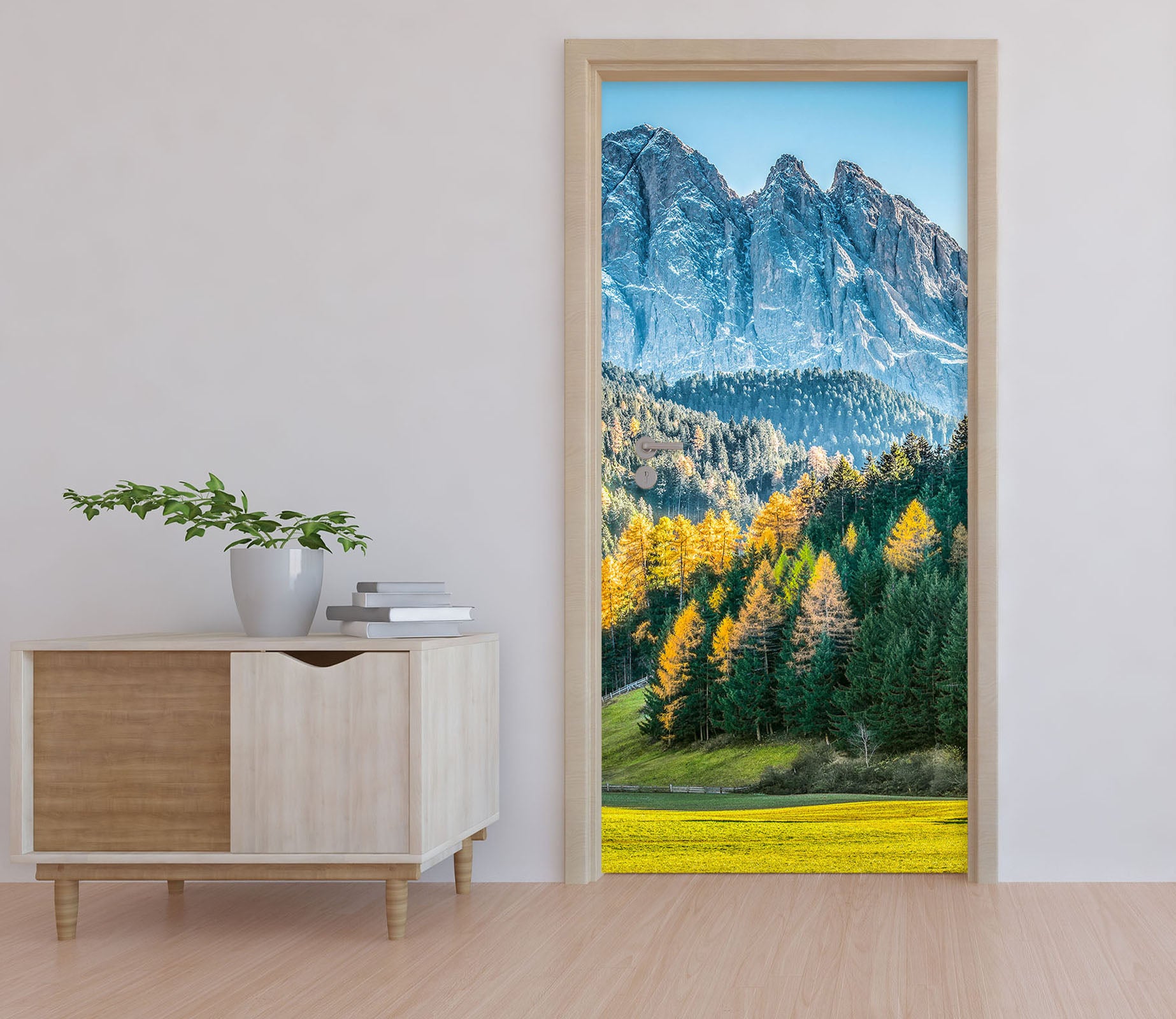 3D Lawn Woods Mountains 115130 Marco Carmassi Door Mural