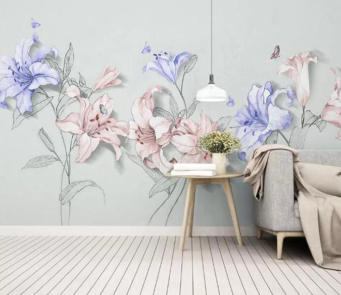 3D Colored Flowers 243 Wall Murals Wallpaper AJ Wallpaper 2 