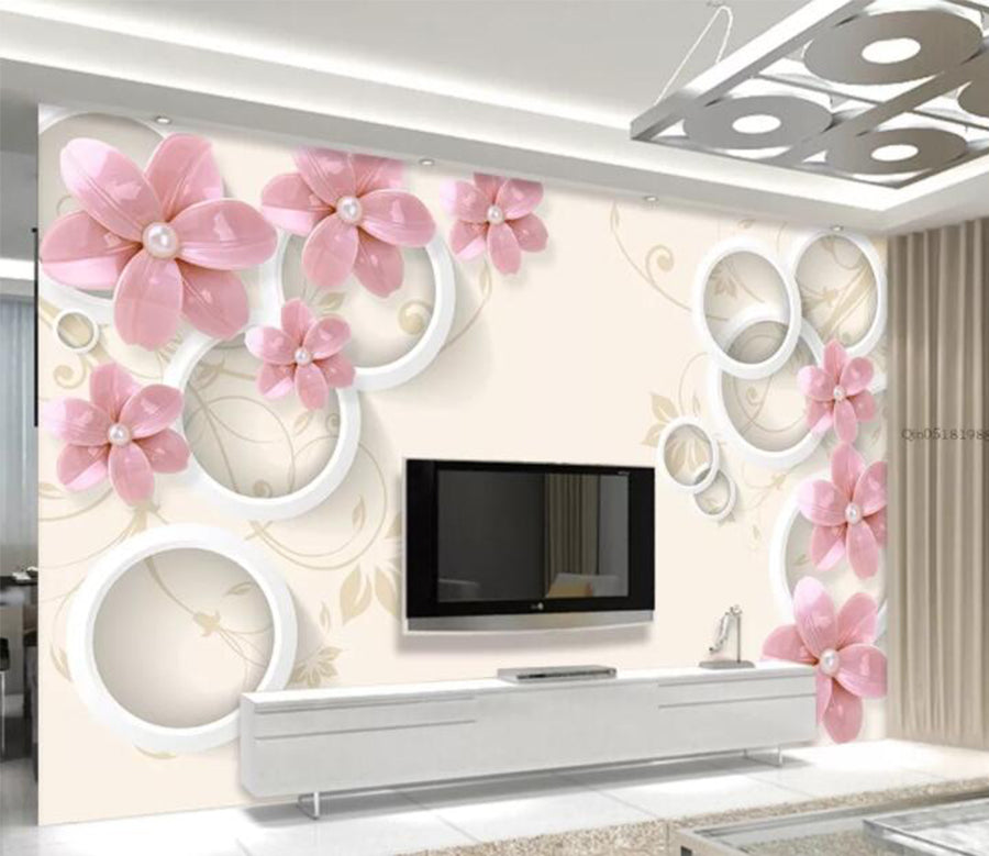 3D Round Flower WC785 Wall Murals