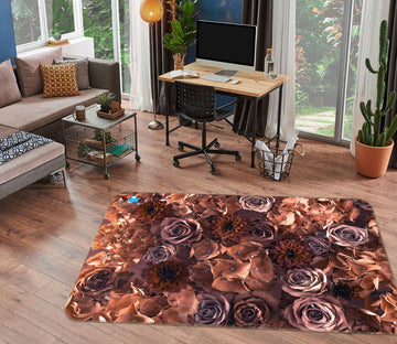 3D Rose Flower 6724 Assaf Frank Rug Non Slip Rug Mat