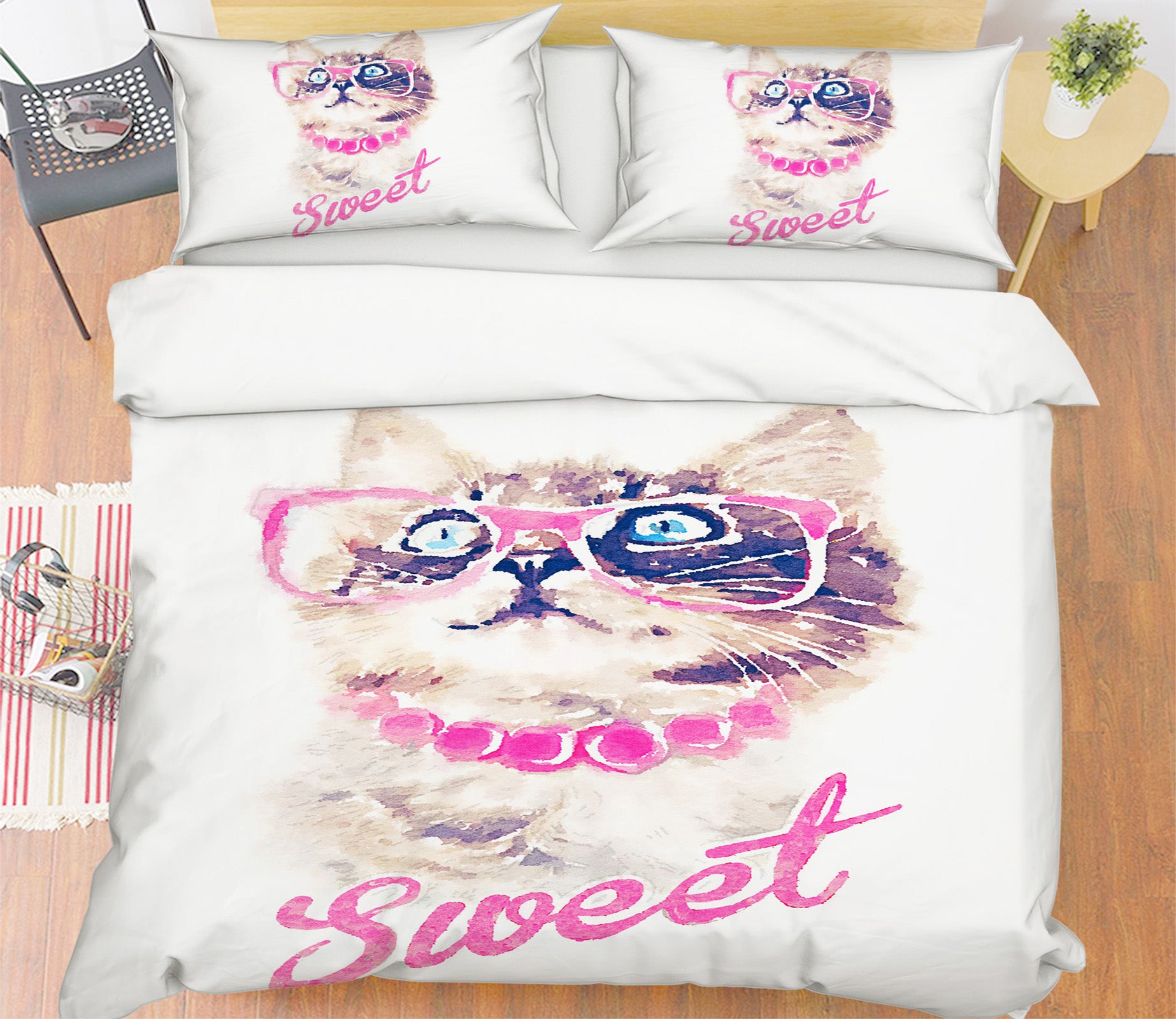 3D Cat 19237 Bed Pillowcases Quilt