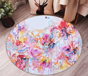 3D Colorful Graffiti 1316 Misako Chida Rug Round Non Slip Rug Mat