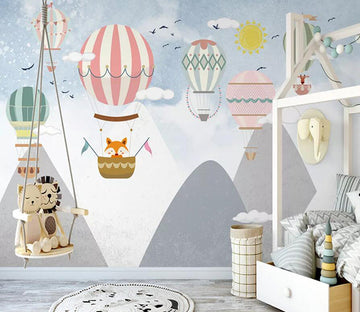 3D Fox Balloon 1483 Wall Murals Wallpaper AJ Wallpaper 2 